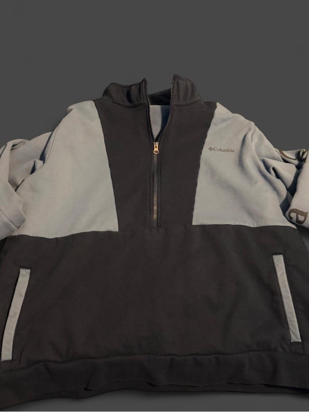 Columbia Two-Tone Dark and Light Blue Half-Zip Pullover